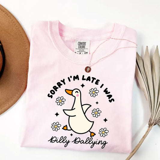 Embroidered Dilly Dally Tee