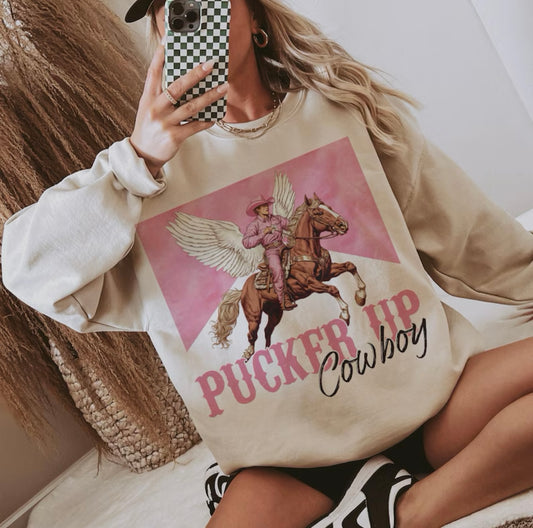 Pucker Up Cowboy Crewneck