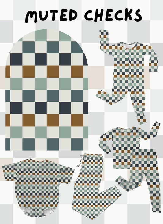 EVERYDAY BAMBOO PREORDER- MUTED CHECKS (youth)