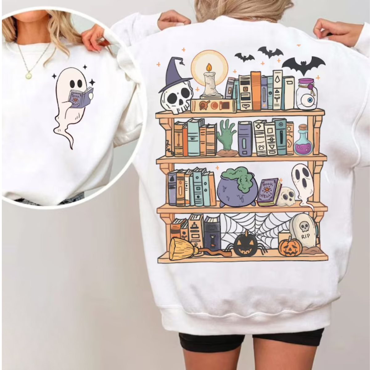 Spooky Bookshelves Crewneck